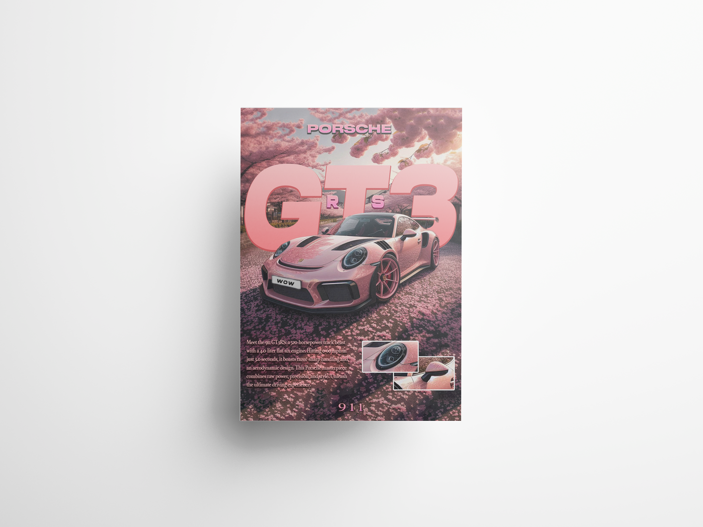 Porsche 911 GT3 RS (Sakura Edition) Poster