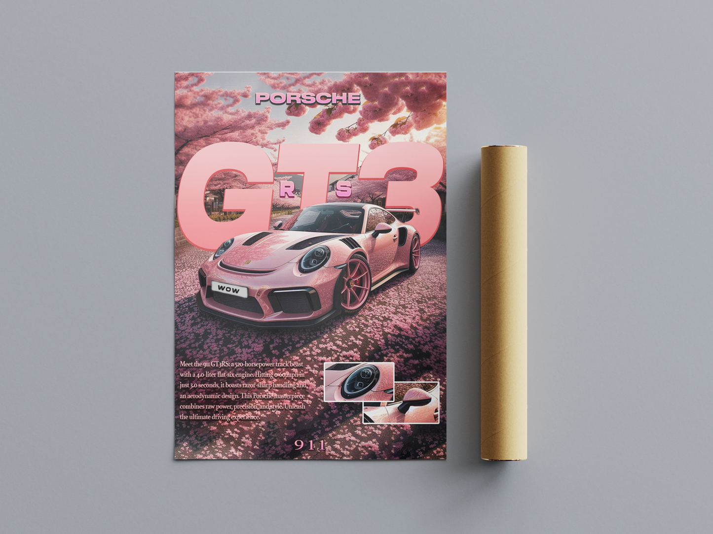 Porsche 911 GT3 RS (Sakura Edition) Poster