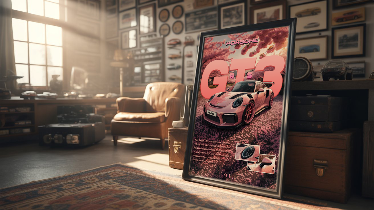 Porsche 911 GT3 RS (Sakura Edition) Poster
