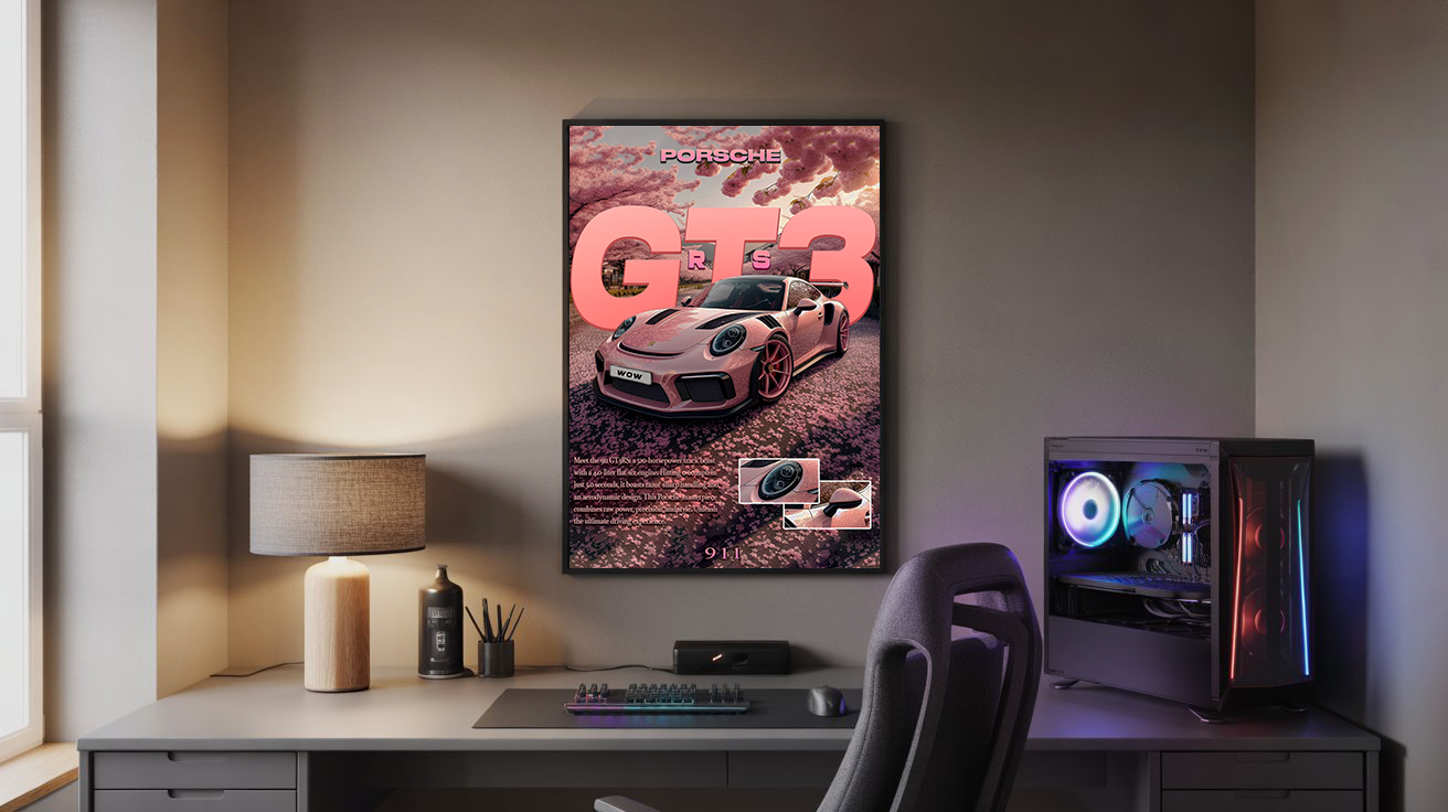Porsche 911 GT3 RS (Sakura Edition) Poster