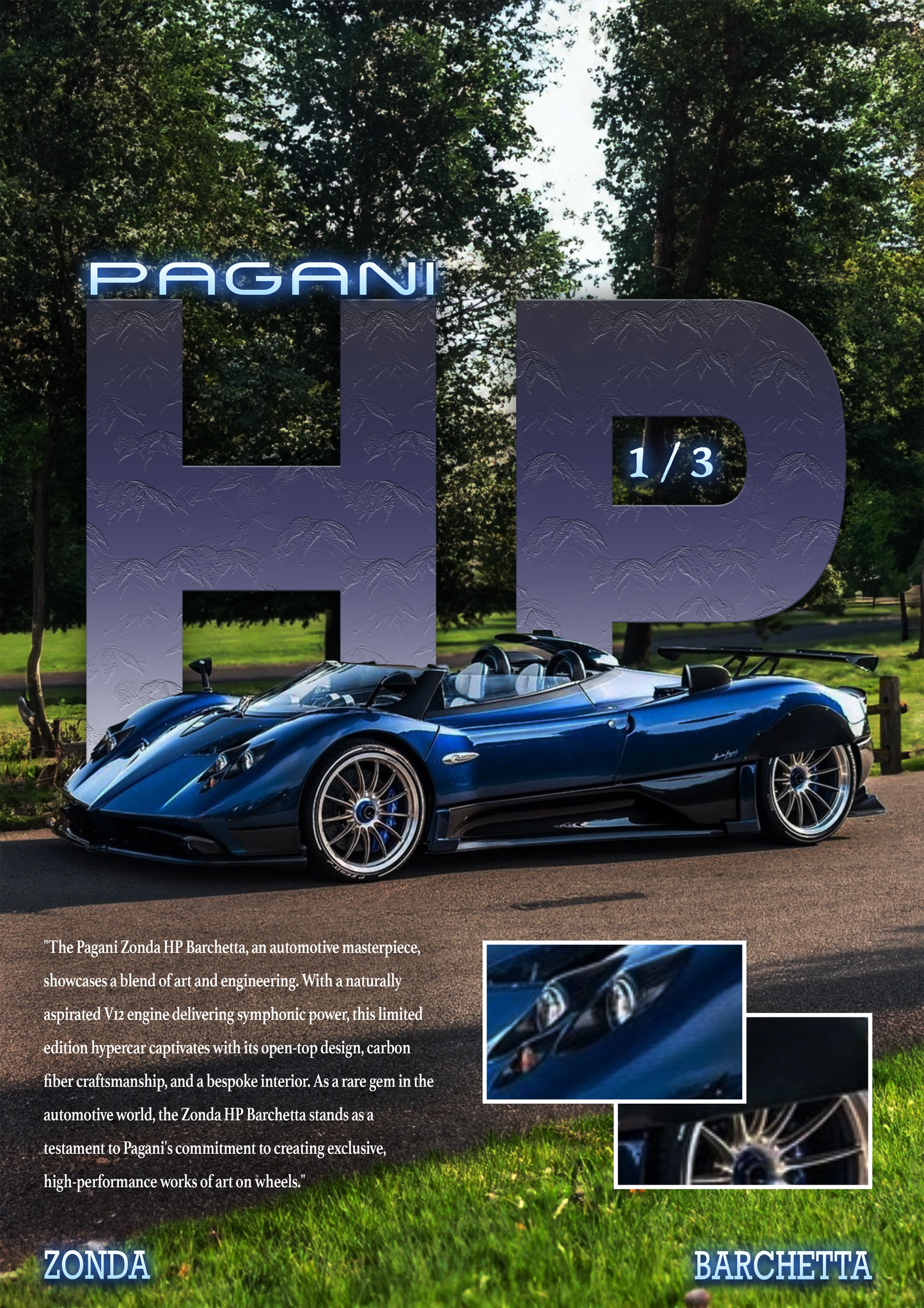 Pagani Zonda HP Barchetta Poster