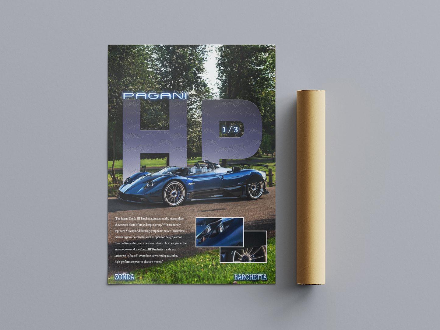 Pagani Zonda HP Barchetta Poster